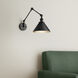 Edward 25.5 inch 60 watt Matte Black Swing Arm Sconce Wall Light